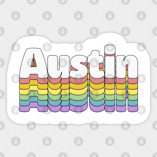 Austin, Texas //// Retro Typography Design Sticker by DankFutura